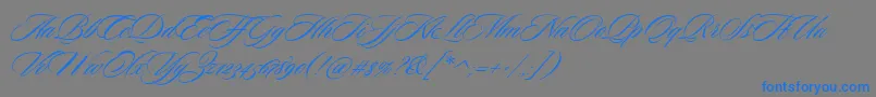 SloopScriptone-Schriftart – Blaue Schriften auf grauem Hintergrund