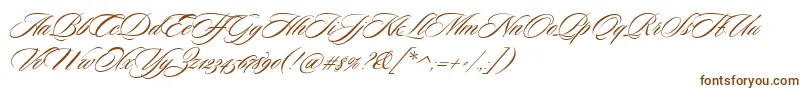 SloopScriptone-Schriftart – Braune Schriften auf weißem Hintergrund