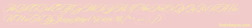 SloopScriptone Font – Yellow Fonts on Pink Background