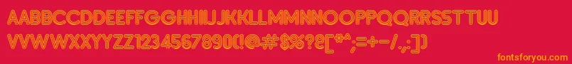 SanasoftInsetA.Kz Font – Orange Fonts on Red Background