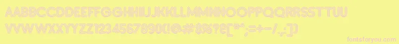 フォントSanasoftInsetA.Kz – ピンクのフォント、黄色の背景