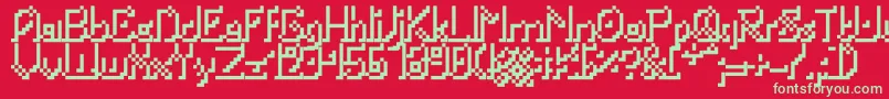 Portabletubeshad Font – Green Fonts on Red Background