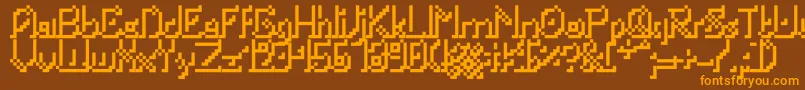Portabletubeshad Font – Orange Fonts on Brown Background