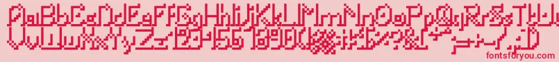 Fonte Portabletubeshad – fontes vermelhas em um fundo rosa