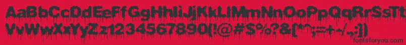 PlasmaDripBrk Font – Black Fonts on Red Background