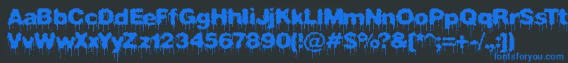 PlasmaDripBrk Font – Blue Fonts on Black Background