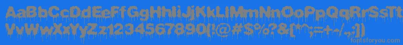 PlasmaDripBrk Font – Gray Fonts on Blue Background