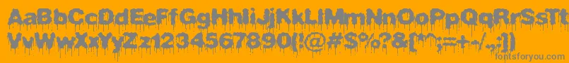 PlasmaDripBrk-Schriftart – Graue Schriften auf orangefarbenem Hintergrund