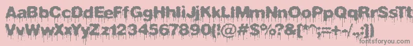 Fonte PlasmaDripBrk – fontes cinzas em um fundo rosa