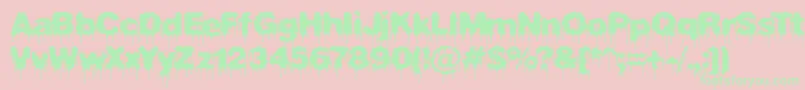 PlasmaDripBrk-Schriftart – Grüne Schriften auf rosa Hintergrund