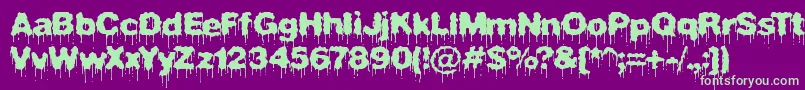 PlasmaDripBrk Font – Green Fonts on Purple Background