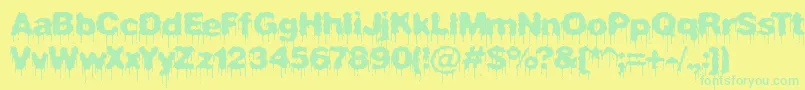 PlasmaDripBrk Font – Green Fonts on Yellow Background