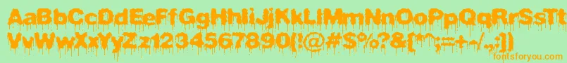 PlasmaDripBrk Font – Orange Fonts on Green Background