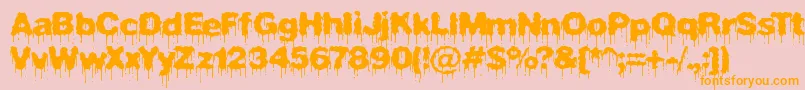 PlasmaDripBrk-Schriftart – Orangefarbene Schriften auf rosa Hintergrund