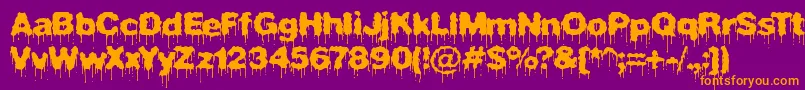 PlasmaDripBrk Font – Orange Fonts on Purple Background