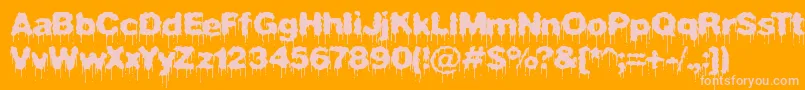 PlasmaDripBrk Font – Pink Fonts on Orange Background