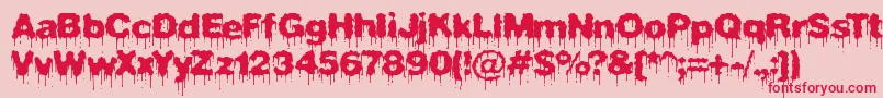 Шрифт PlasmaDripBrk – красные шрифты на розовом фоне