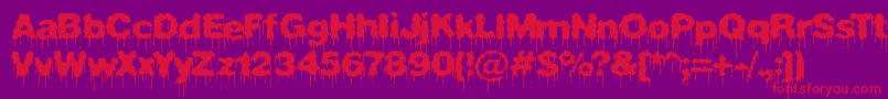 PlasmaDripBrk Font – Red Fonts on Purple Background