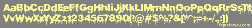 PlasmaDripBrk Font – Yellow Fonts on Gray Background