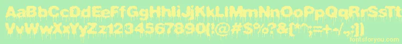 Шрифт PlasmaDripBrk – жёлтые шрифты на зелёном фоне