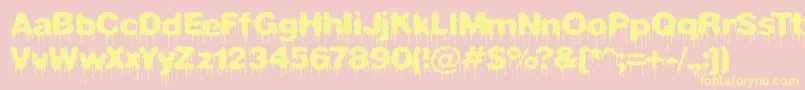 PlasmaDripBrk Font – Yellow Fonts on Pink Background