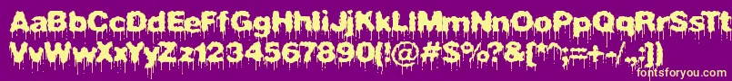 PlasmaDripBrk Font – Yellow Fonts on Purple Background