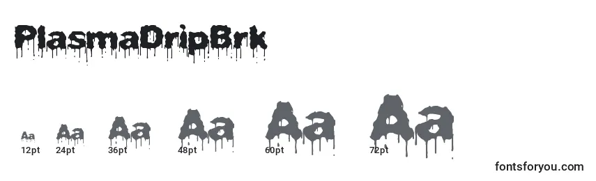 PlasmaDripBrk Font Sizes