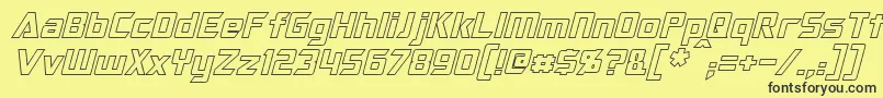 OptimusHollowItalic Font – Black Fonts on Yellow Background