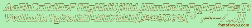 OptimusHollowItalic Font – Brown Fonts on Green Background