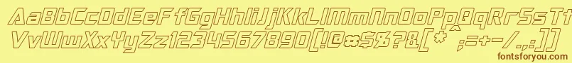 OptimusHollowItalic Font – Brown Fonts on Yellow Background