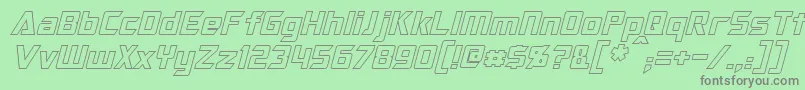 OptimusHollowItalic Font – Gray Fonts on Green Background