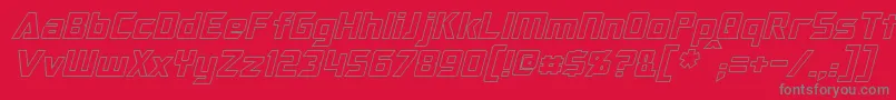 More about OptimusHollowItalic Font OptimusHollowItalic Font – Gray Fonts on Red Background