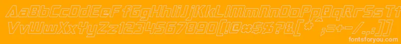 OptimusHollowItalic Font – Pink Fonts on Orange Background