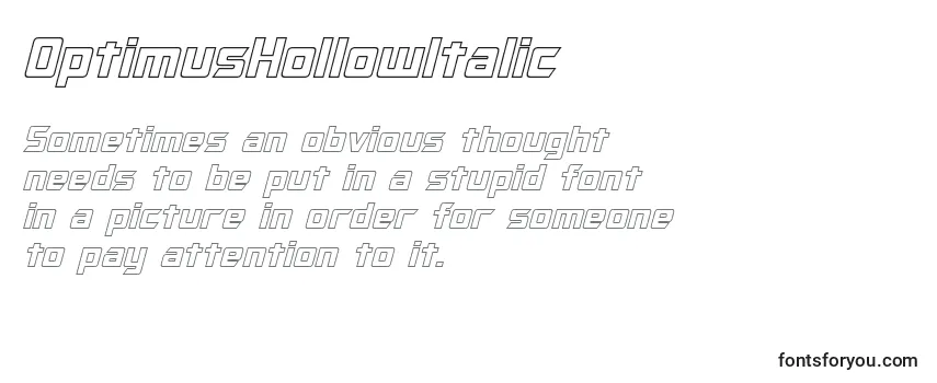 OptimusHollowItalic Font