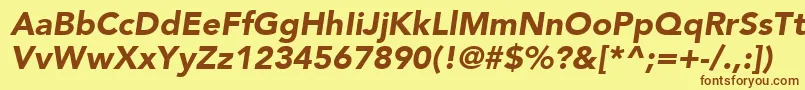 AvenirLt95BlackOblique Font – Brown Fonts on Yellow Background