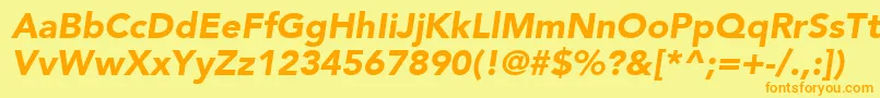 AvenirLt95BlackOblique Font – Orange Fonts on Yellow Background