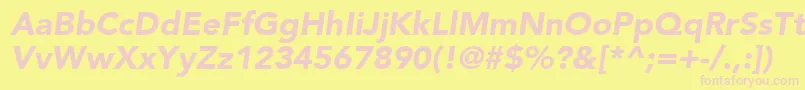 AvenirLt95BlackOblique Font – Pink Fonts on Yellow Background