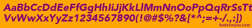 AvenirLt95BlackOblique Font – Purple Fonts on Orange Background