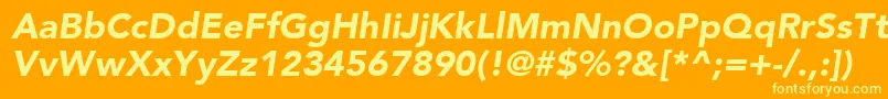 AvenirLt95BlackOblique Font – Yellow Fonts on Orange Background
