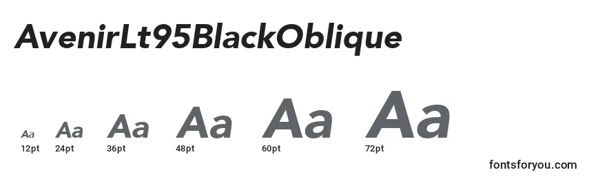 AvenirLt95BlackOblique Font Sizes