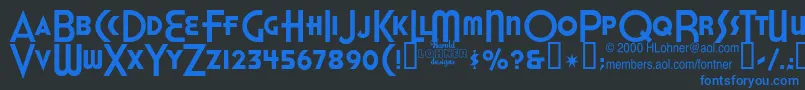 HonestJohns Font – Blue Fonts on Black Background