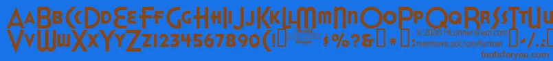 HonestJohns Font – Brown Fonts on Blue Background