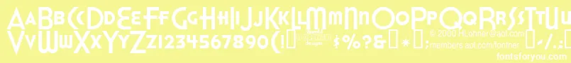 HonestJohns Font – White Fonts on Yellow Background