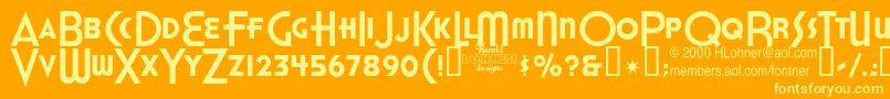 フォントHonestJohns – オレンジの背景に黄色の文字
