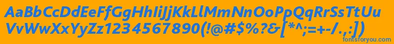 BlissproHeavyitalic Font – Blue Fonts on Orange Background