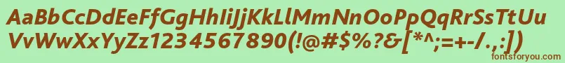 BlissproHeavyitalic Font – Brown Fonts on Green Background