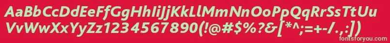 BlissproHeavyitalic Font – Green Fonts on Red Background