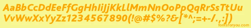 BlissproHeavyitalic Font – Orange Fonts on Yellow Background