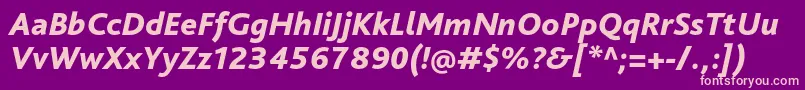 BlissproHeavyitalic Font – Pink Fonts on Purple Background