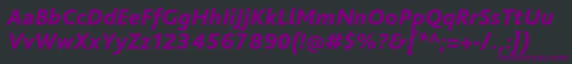 フォントBlissproHeavyitalic – 黒い背景に紫のフォント